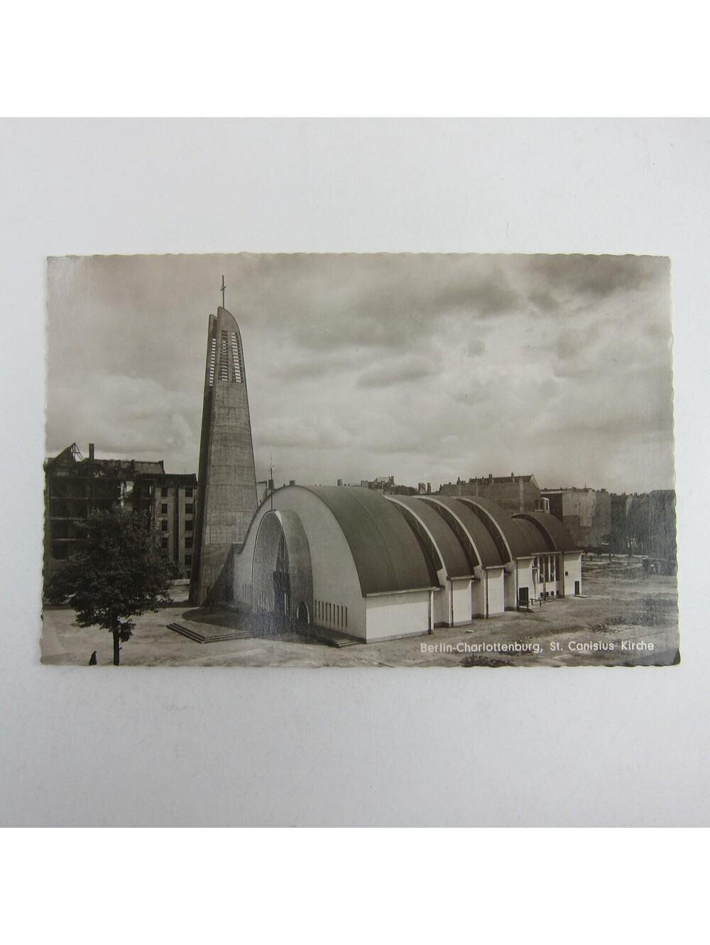 Real Photo Postcard Berlin Germany St. Canisius Church Charlottenburg Vintage